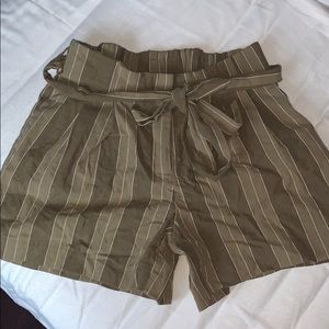Green stripped shorts